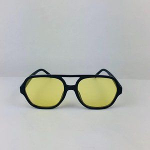 Black Frame Sunglasses with Yellow Lenses - Women's Fashion Sunglasses